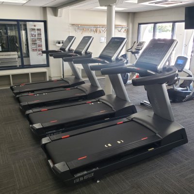 row of treadmills